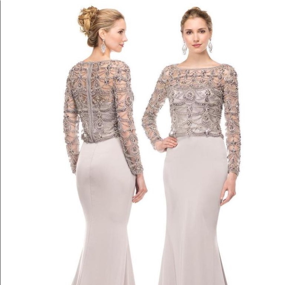 Grey & silver beaded dress